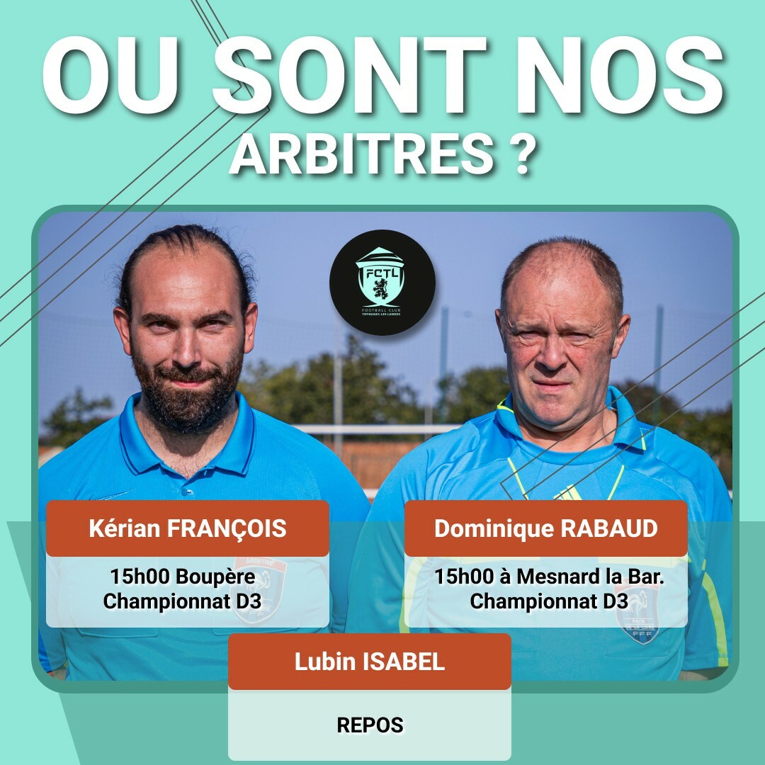 Où sont nos arbitres?